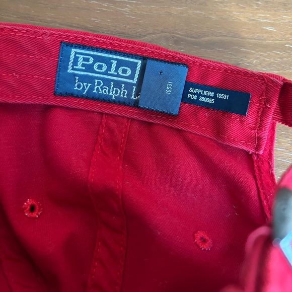 Polo Ralph Lauren red cap polo pony classic logo adjustable hat - Picture 10 of 11